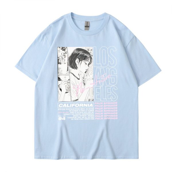 Anime Girl Letter Printed Short sleeved T-shirt Summer Cotton - Image 3