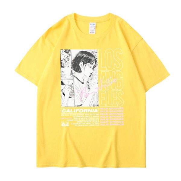 Anime Girl Letter Printed Short sleeved T-shirt Summer Cotton - Image 10